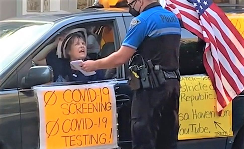WATCH: COVID truther goes on wild rant about communism after getting pulled over by cops