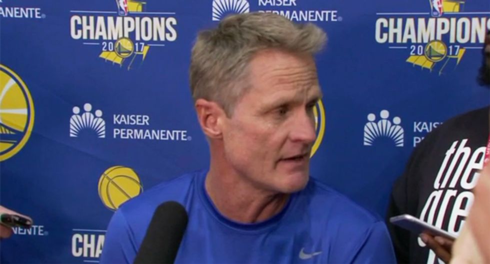 NBA’s Steve Kerr blasts Trump over anthem tantrum: ‘You know what else is disrespectful to our flag? Racism’