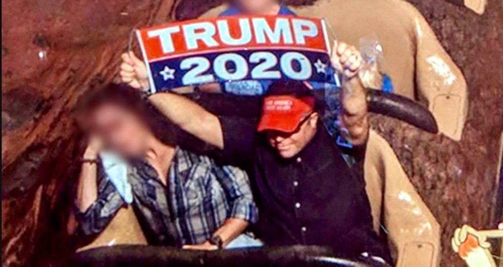 Trump supporter ignored warnings to stop flashing Trump 2020 banners at Disney -- and now he's banned for life