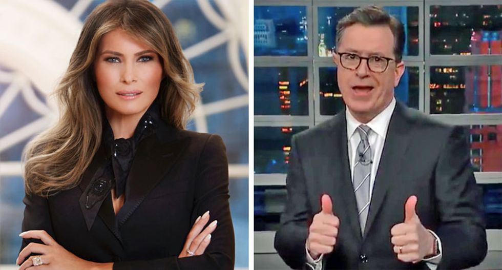 ‘The First Lady will cut a b*tch’: Colbert mocks Melania Trump and her new ‘be fired’ campaign
