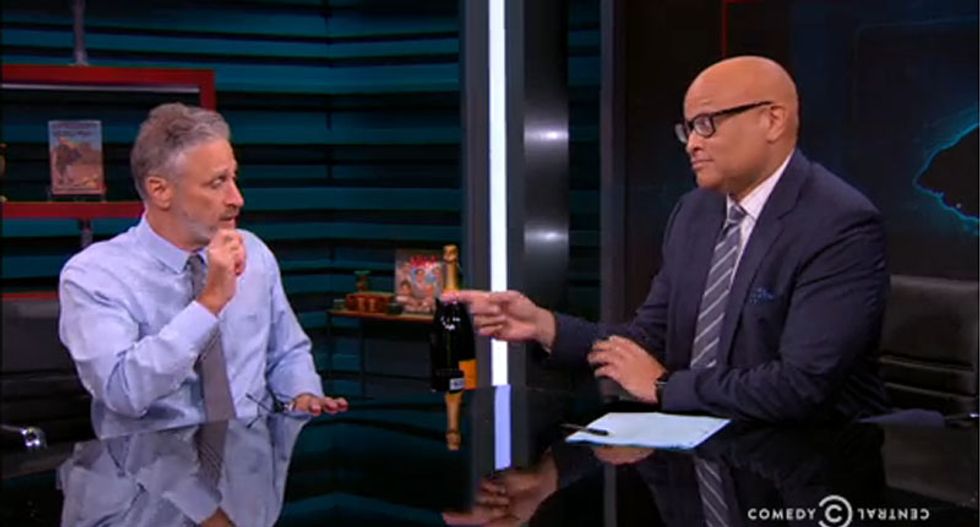 Jon Stewart says goodbye to Larry Wilmore in final 'Nightly Show' episode