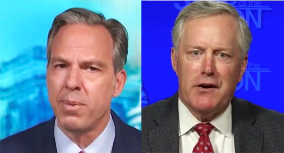 Mark Meadows gets busted on-air for lying to Jake Tapper about disabling USPS sorting machines