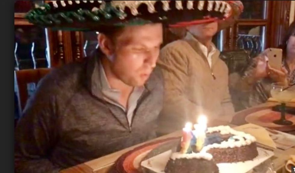 Eric Trump wore a sombrero while blowing out birthday cake candles, and the internet lost it