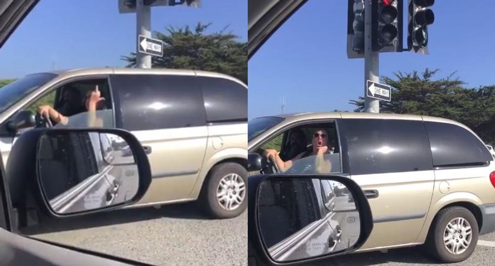 'Go back to your country, b*tch!' Racist white woman flips out on Asian-American driver