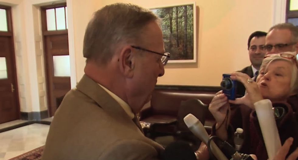 Maine GOP governor Paul LePage pushes blogger — then whines she invaded 'his personal space'