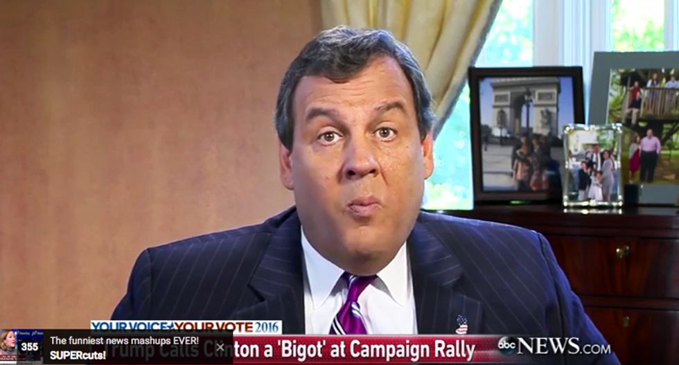 Trump flunky Christie: Clinton 'should be ashamed of herself' for bringing race into this election