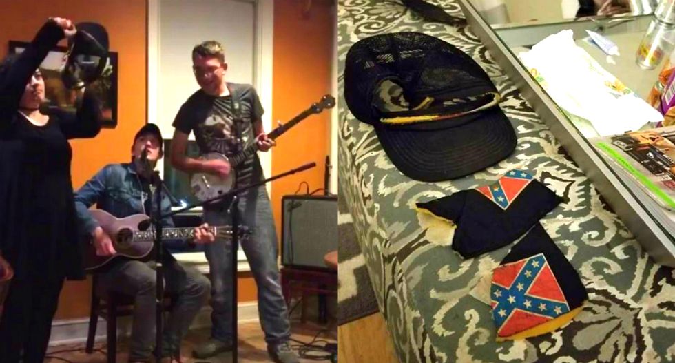 Conservatives freak out over video of Confederate hat being torn by coffee house employee