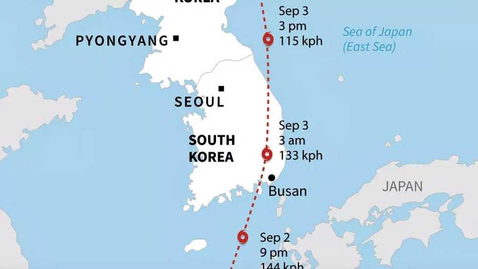 Two Koreas on high alert as typhoon approaches peninsula