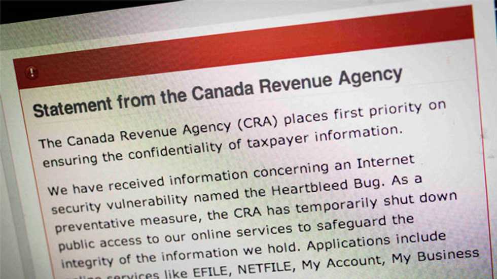 Canada taxpayer data stolen in 'Heartbleed' breach