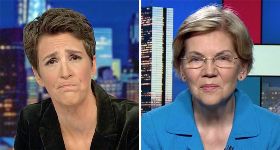 Elizabeth Warren states her case for impeaching Trump to MSNBC’s Rachel Maddow