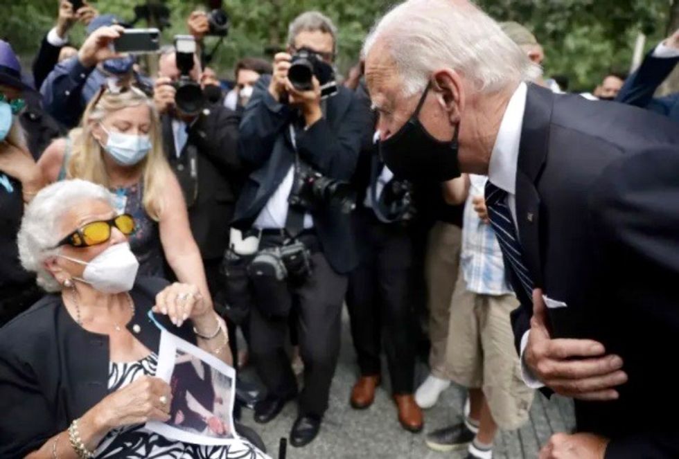 Joe Biden, at 9/11 ceremony, returns to strong suit: personal rapport