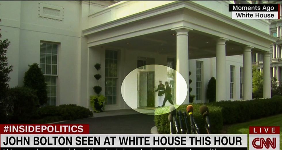 BUSTED: Secretary of State hopeful John Bolton caught walking into White House as Trump meets with Tillerson