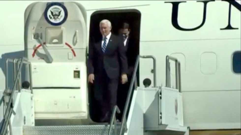 Chief Justice and Vice President travel together on Air Force Two despite deluge’ of Trump cases headed to SCOTUS