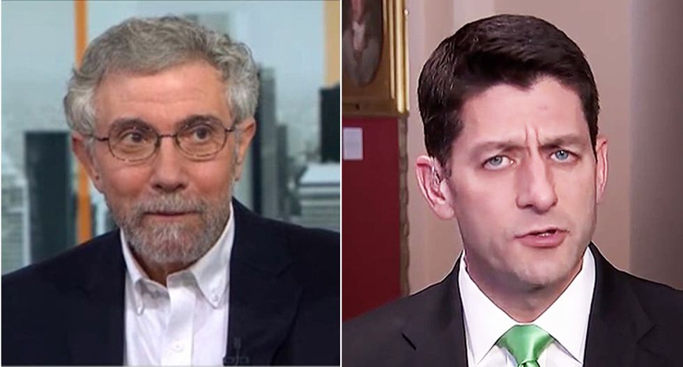 Paul Krugman burns 'hypocrite' Paul Ryan to the ground for whining about wealthy donors backing Democrats