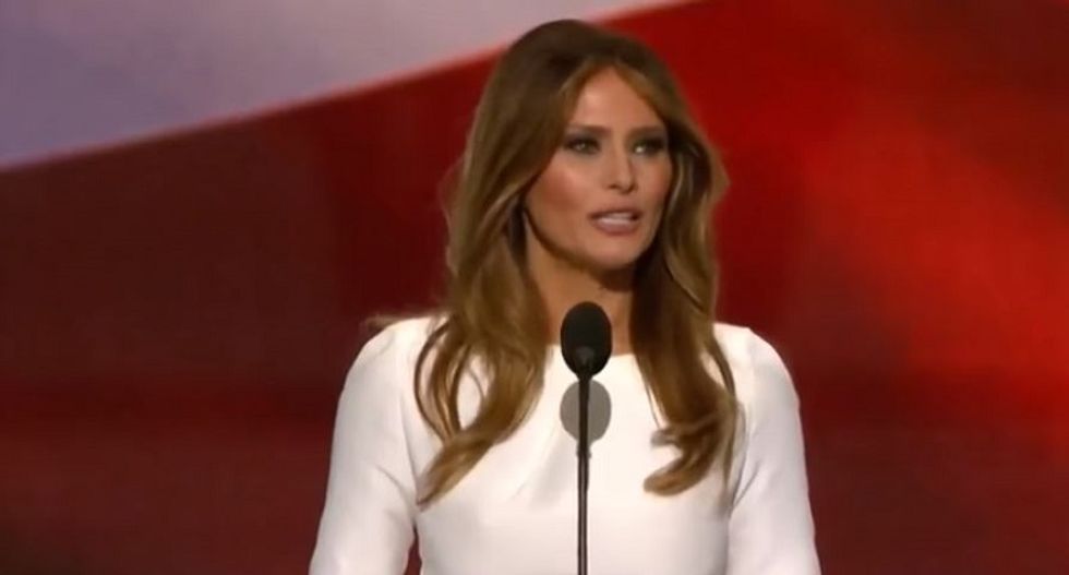 AGAIN? It looks like Melania Trump’s first speech since the RNC includes more ‘borrowed’ lines