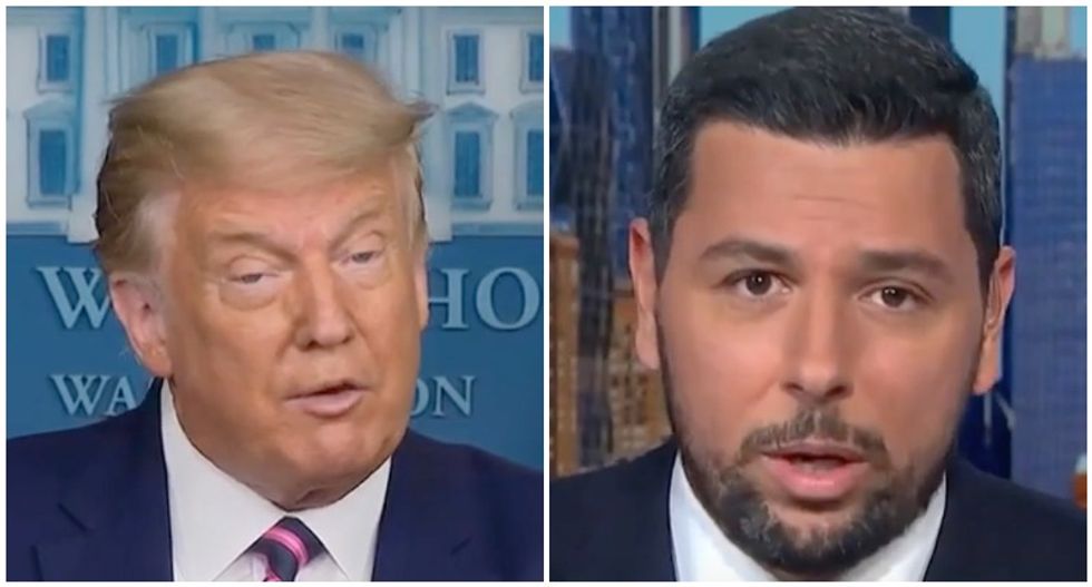 ‘That is not true’: MSNBC cuts away from Trump’s press briefing after he claims Biden is anti-vaccine