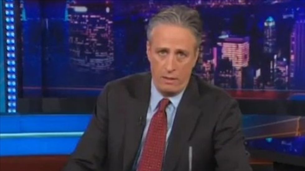 'Did it just get crazy in here?': Jon Stewart mocks media fixation on Hillary Clinton