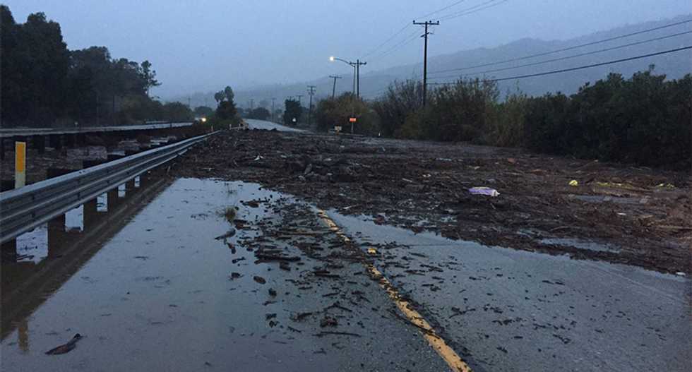Montecito man barely escapes being swept away in mud slide -- and it's all caught on video