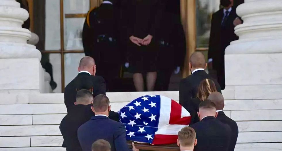 Mourners pay homage as Ginsburg lies in repose at US Supreme Court