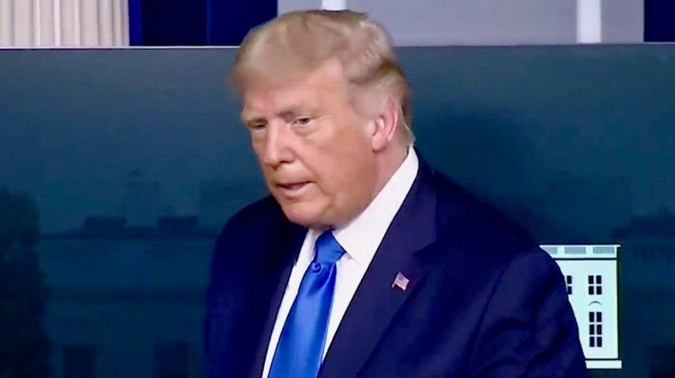 'I have to leave for an emergency phone call': Trump splits from his own press conference for a 'big call'