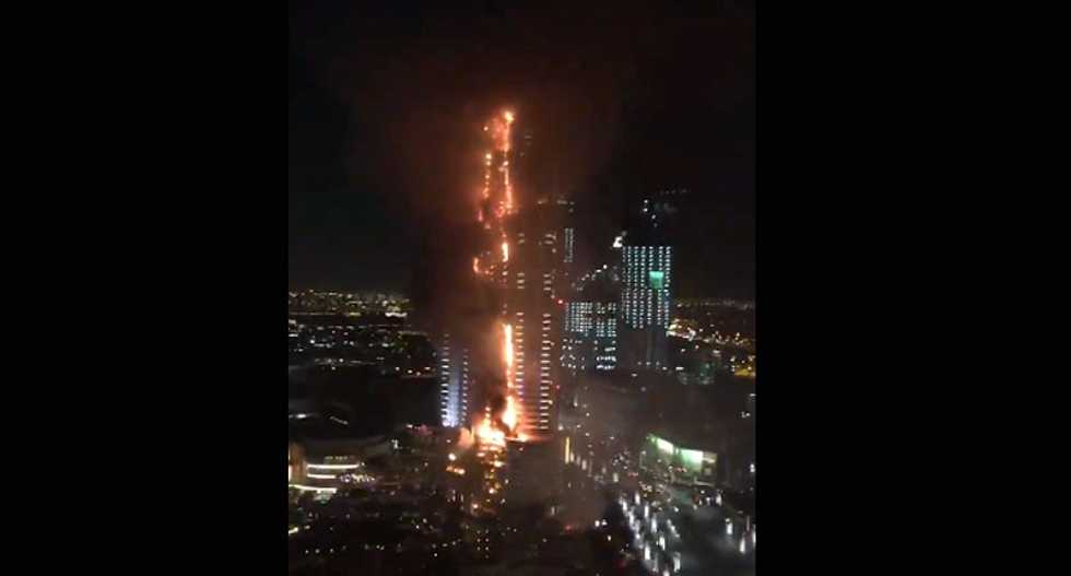 Shockingly huge fire engulfs Dubai hotel ahead of New Year celebrations