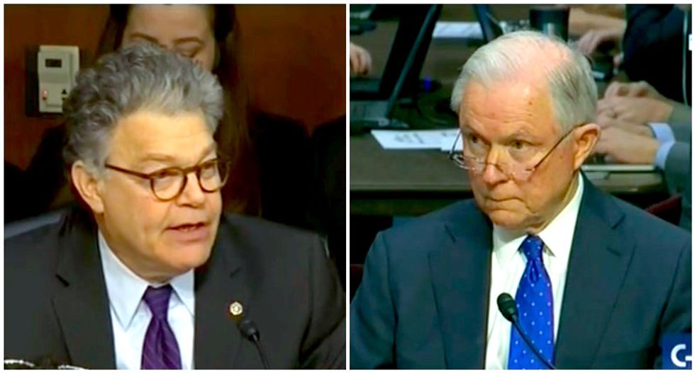 'Give me a break': Jeff Sessions wilts under grilling by Al Franken on Russia contacts