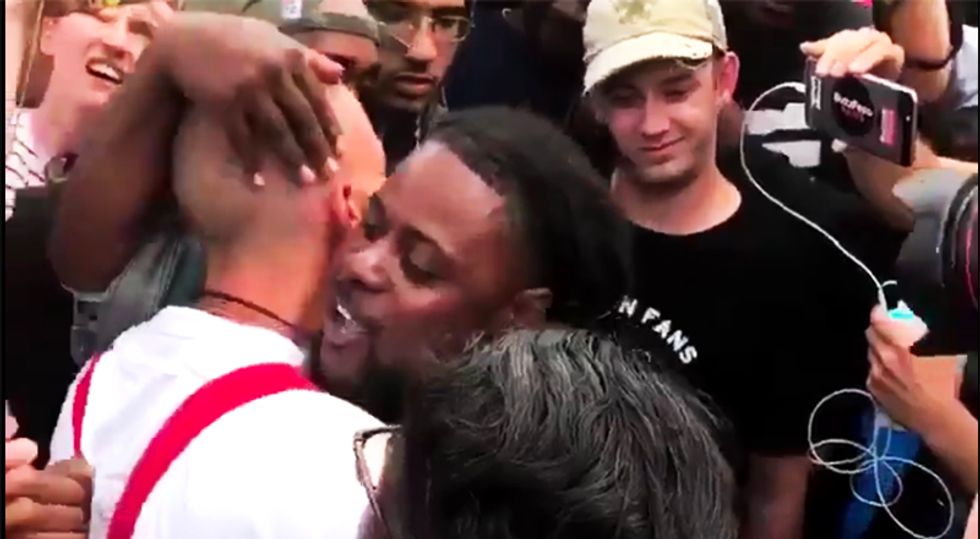 'Why don't you like me, dog?': Black protester hugs neo-Nazi outside Richard Spencer speech