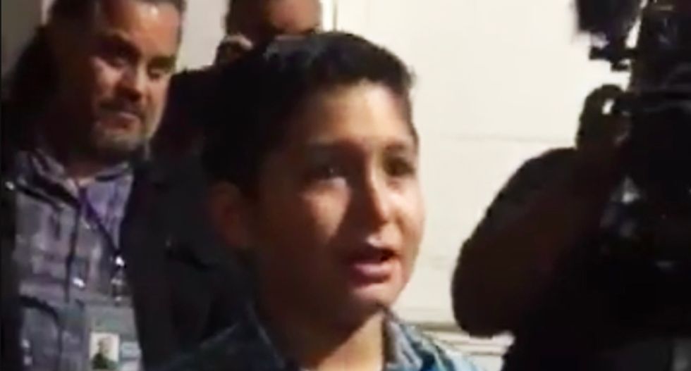 WATCH: Trump supporter chanting racist slogans loses debate with 12-year-old
