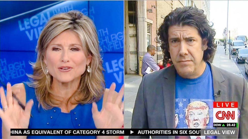 CNN interview with Dr. Oz audience member goes off the rails when he starts hawking Trump T-shirts
