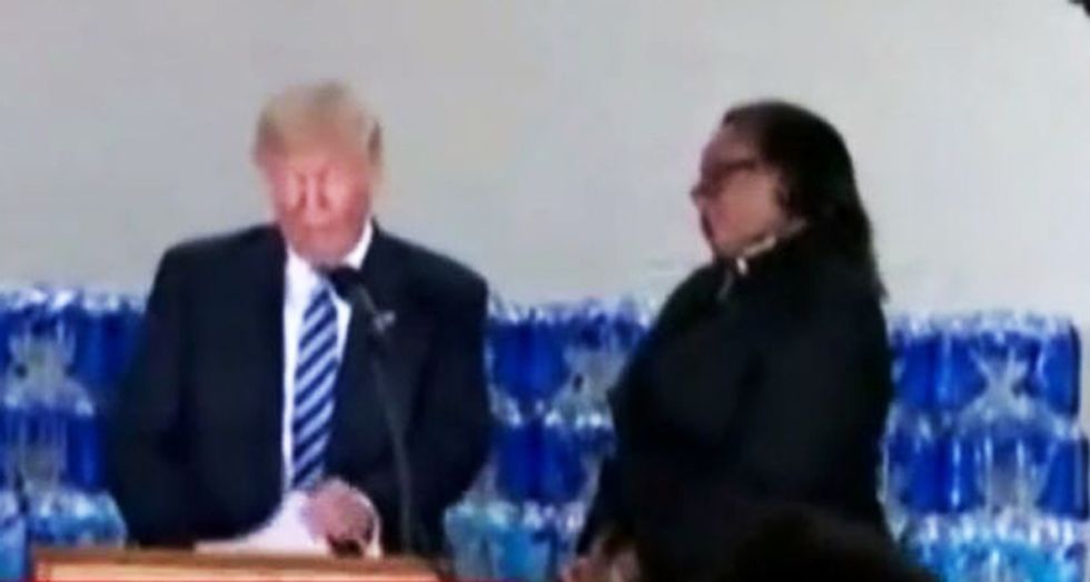 Trump trashes black pastor who shamed him in Flint church: 'She was a nervous mess'