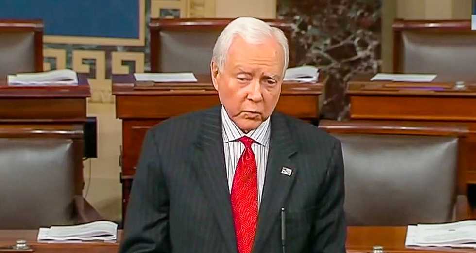 'Good riddance to a spineless dinosaur': Orrin Hatch gets pummeled on Twitter as he gives farewell speech