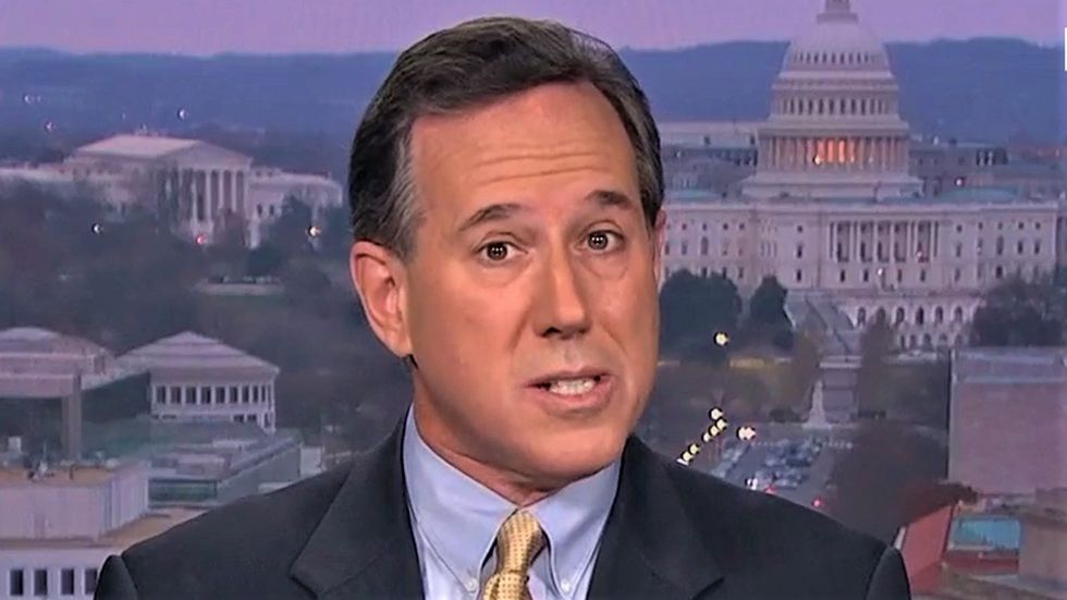 Frantic Rick Santorum cornered by CNN's John Berman for giving Trump a blank check to break the law
