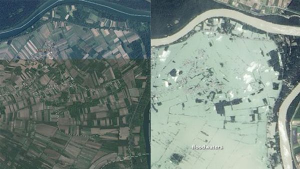 Scary: NASA satellite images show how massive flooding overwhelmed Balkan towns