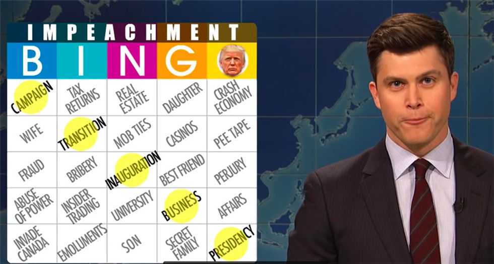 SNL's 'Weekend Update' scorches Trump with hilarious 'Impeachment Bingo' game