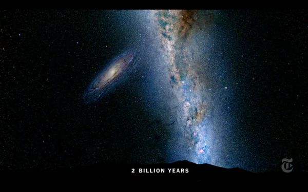 When galaxies collide: Watch NASA's scenario for predicted Milky Way-Andromeda encounter