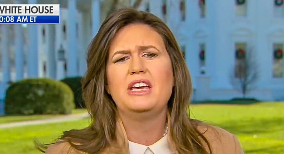 'Pathological liar' Sarah Sanders blasted after insisting Trump has never encouraged violence