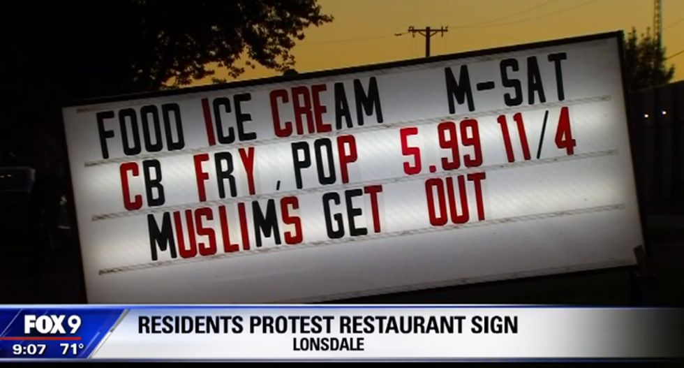 'Better food in a Turkish prison': Yelp shuts down page for restaurant with 'Muslims get out' sign