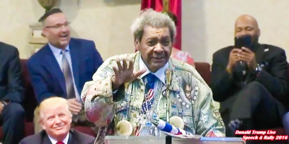 WATCH: Donald Trump smiles as Don King drops the N-word during campaign event at Ohio church