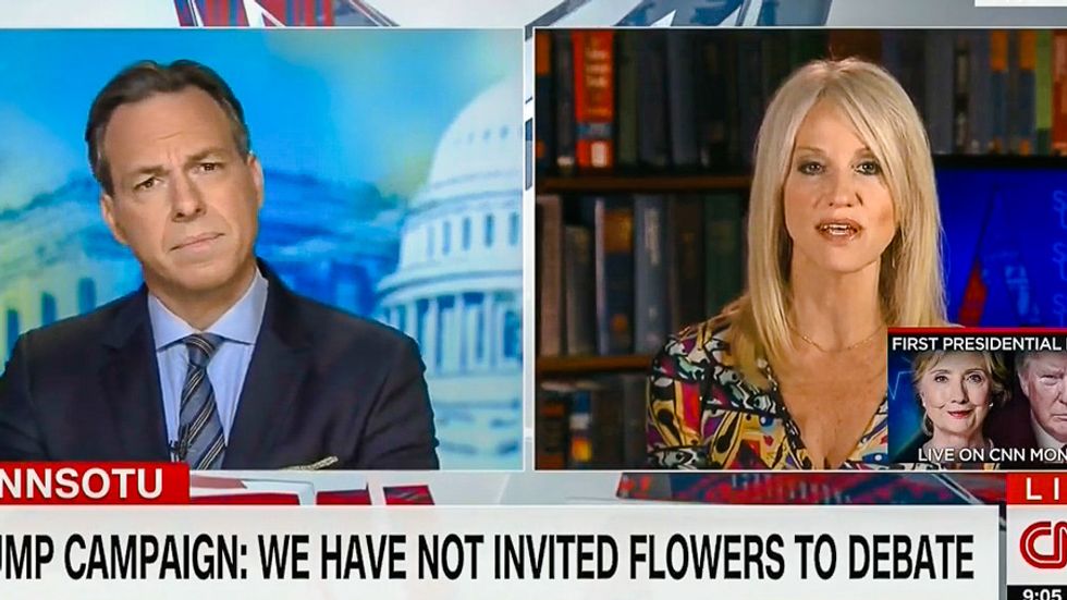 WATCH: Jake Tapper throws shade at Kellyanne Conway for nixing Gennifer Flowers debate invite
