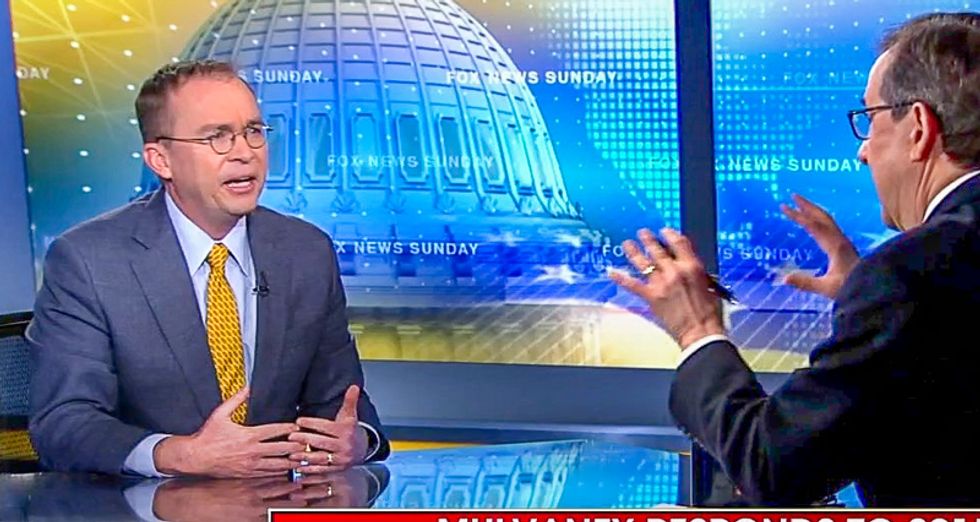 WATCH: Fox News' Chris Wallace confronts Mick Mulvaney with his own words about Trump's 'childish' border wall