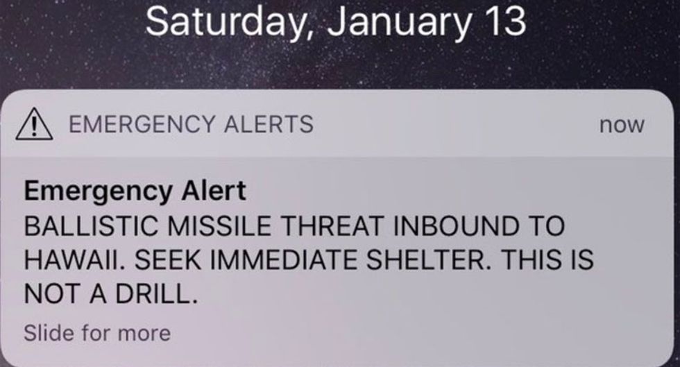 Hawaii officials freak out populace by sending out mistaken 'inbound ballistic missile warning' to cell phones