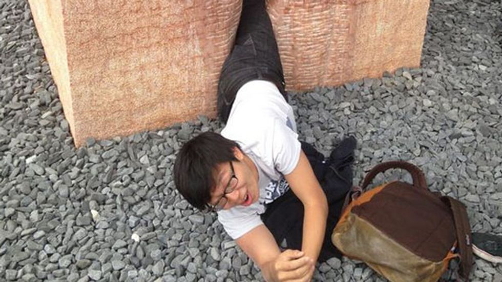 More than 20 firefighters rescue U.S. student trapped inside giant vagina sculpture in Germany