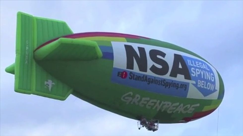Greenpeace and EFF launch protest blimp over NSA data center in Utah