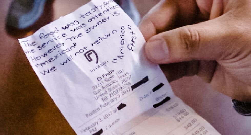 Trump blamed for racism at Texas restaurant: 'Owner is Mexican. We will not return. America first'
