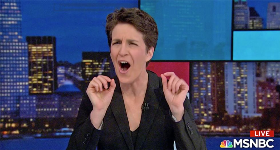 Watch Rachel Maddow hilariously mock Trump for justifying policy by something he saw in a movie