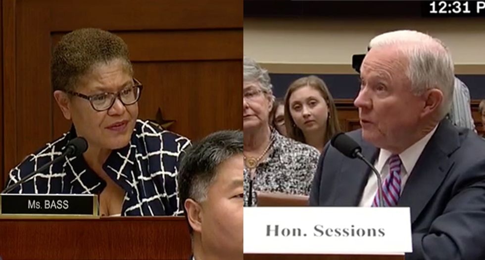 Rep. Karen Bass blasts Jeff Sessions over Justice Department report on 'black identity extremists'