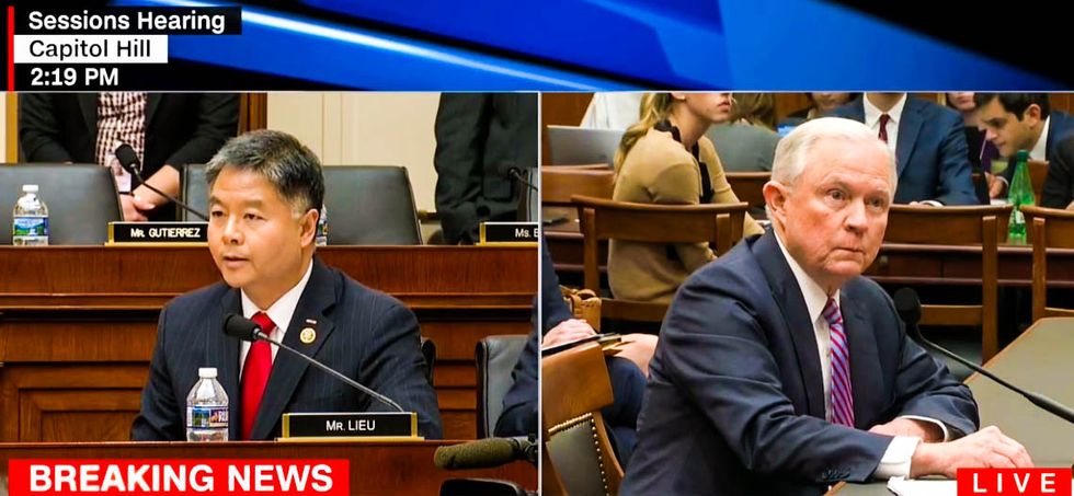 WATCH: Irritated Jeff Sessions lashes out after Rep. Ted Lieu accuses him of lying about Russia contacts