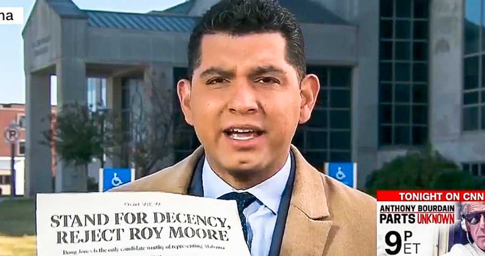 CNN cuts report from Alabama as GOP voter attacks reporter: 'Fake news! It's a conspiracy against Roy Moore!'