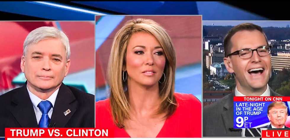 'I have two pages of tweets!' CNN panel laughs at Trump fan who says president isn't obsessed with Hillary
