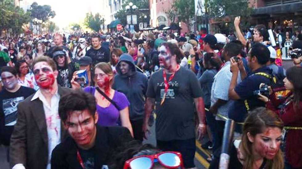 Frightened driver plows through crowd at SD Comic Con 'Zombie Walk' injuring three